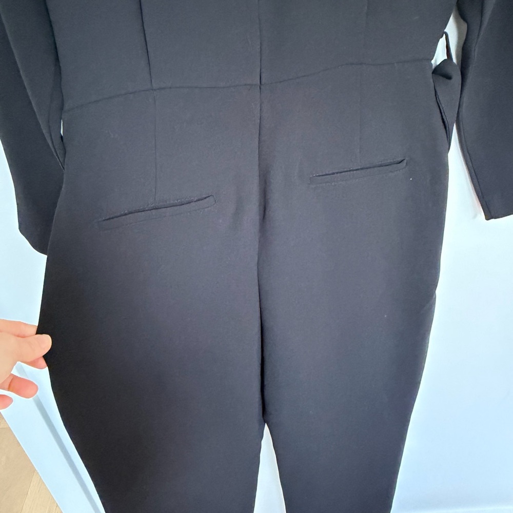 Mango Black Tailored Jumpsuit with Waist Tie - Picture 5 of 7